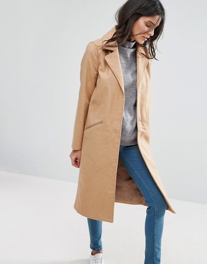 Brave Soul Long Coat - Beige