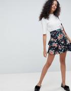 Asos Mini Skirt In Rose And Star Print - Multi