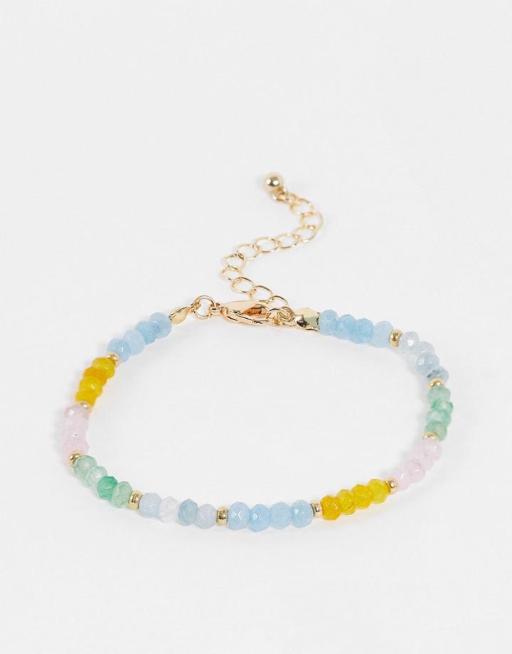 Designb London Beaded Stacking Bracelet In Pastel Multi