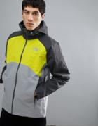 The North Face Stratos Jacket Hooded Waterproof Tricolour In Greys/yellow - Gray