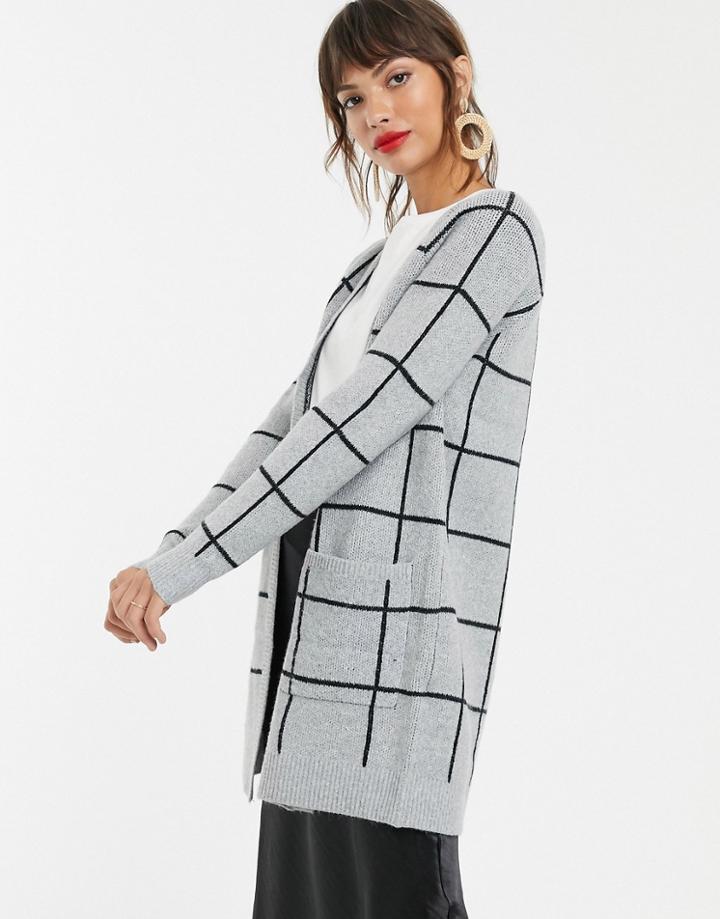 Vero Moda Grid Check Print Cardigan - Multi