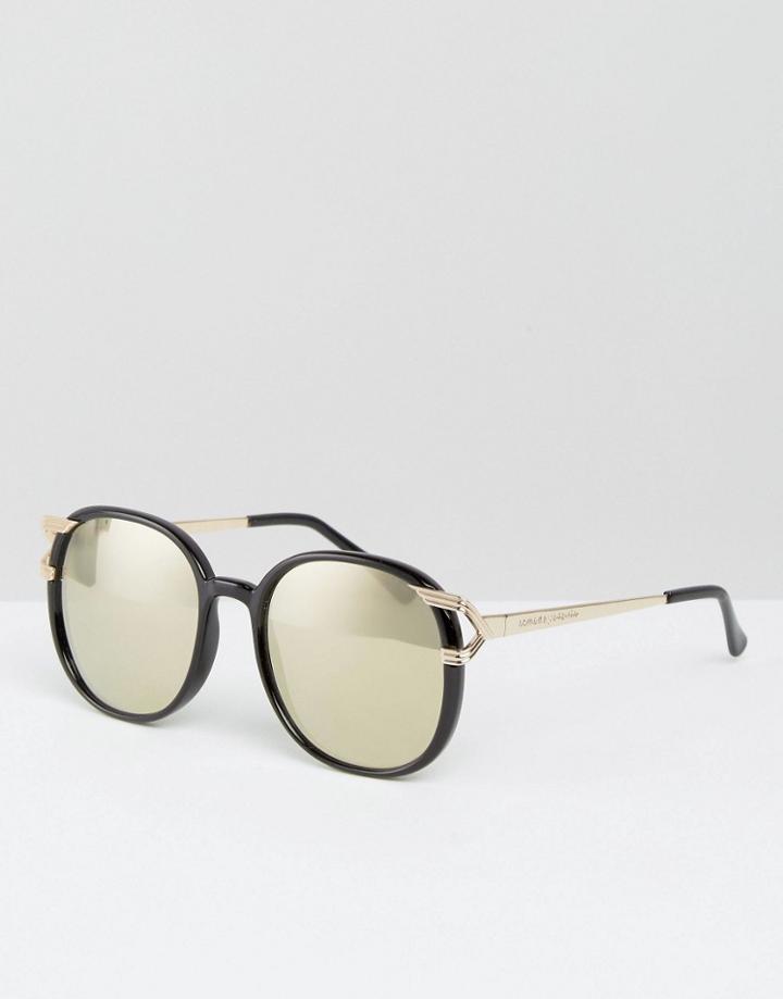 Somedays Lovin Round Sunglasses With Gold Revo Mirror Lens - Gold