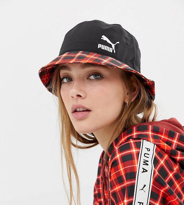 Puma Exclusive Red Check Bucket Hat - Red