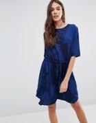 Y.a.s Elisa Marble Print Dress - Blue