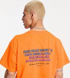 Collusion T-shirt With Programming Print In Neon Orange