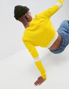 Asos Design Cropped Sweater With Tipping - Yellow