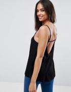 Asos Swing Cami With Back Strap - Black