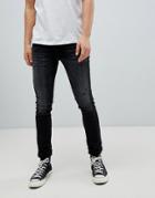 Jack & Jones Intelligence Jeans In Slim Fit With Distressing - Black