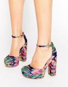 Asos Parody Platform Block Heels - Multi