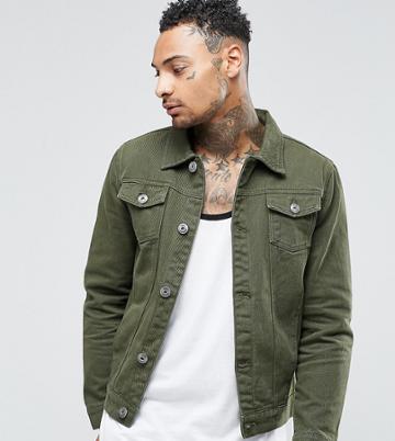 Liquor N Poker Khaki Denim Jacket - Green
