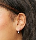 Kingsley Ryan 10mm Huggie Hoop Earrings With Triangle Drop In Sterling Silver