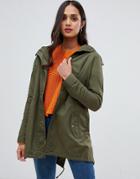 Brave Soul Meredith Parka With Back Detail - Green