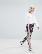 Asos Design Leggings In Floral Print With Mixed Print Panels - Multi