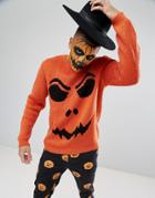 Asos Halloween Pumpkin Sweater - Orange