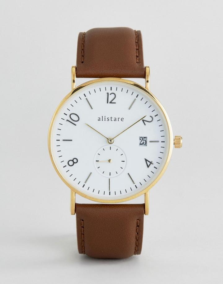 Breda Classic Small Second Leather Watch - Black