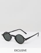 Reclaimed Vintage Inspired Round Sunglasses - Black