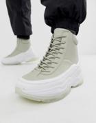 Asos Design High Top Sneakers In Gray With Chunky Sole