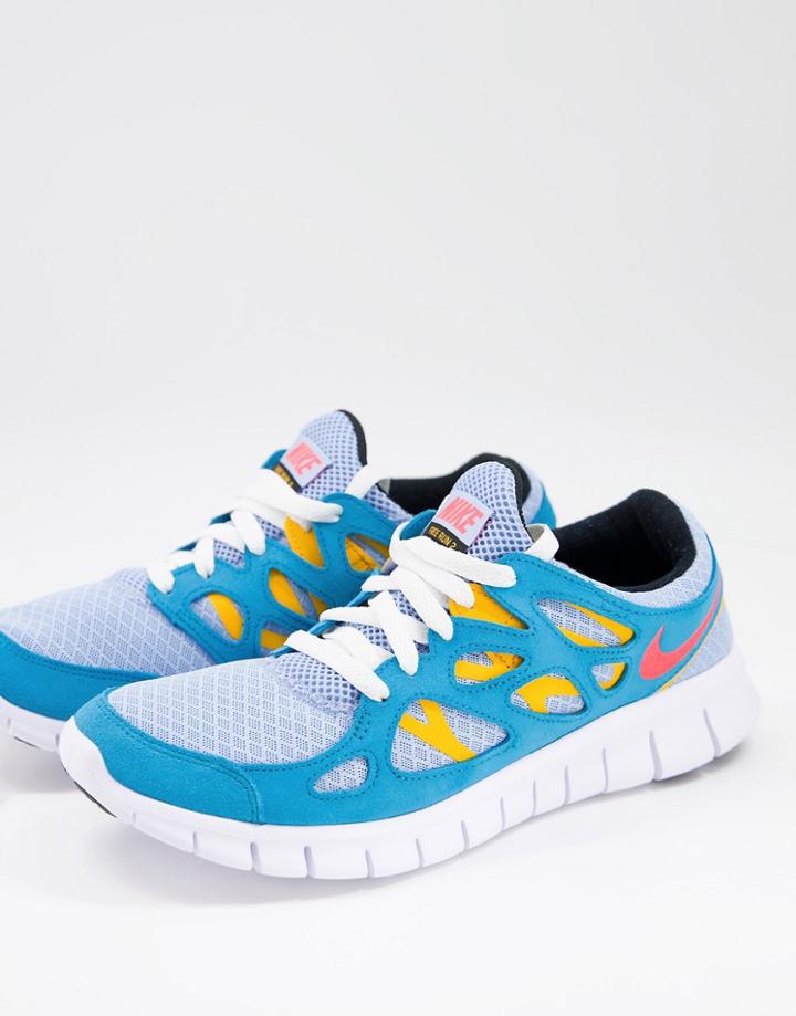 Nike Free Run 2 Sneakers In Cyber Teal/multi