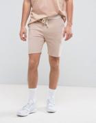 Pull & Bear Jersey Shorts In Light Pink With Contrast Band - Pink