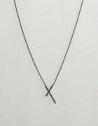 Vitaly Intersekt Cross Pendant Necklace In Antiqued Steel - Gray