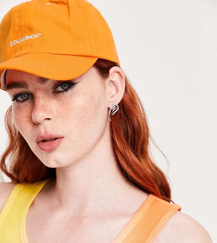 Collusion Baseball Cap In Orange