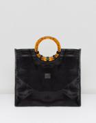 Asos Design Organza Shopper Bag - Black