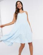 Y.a.s Textured Halter Mini Dress In Blue-blues