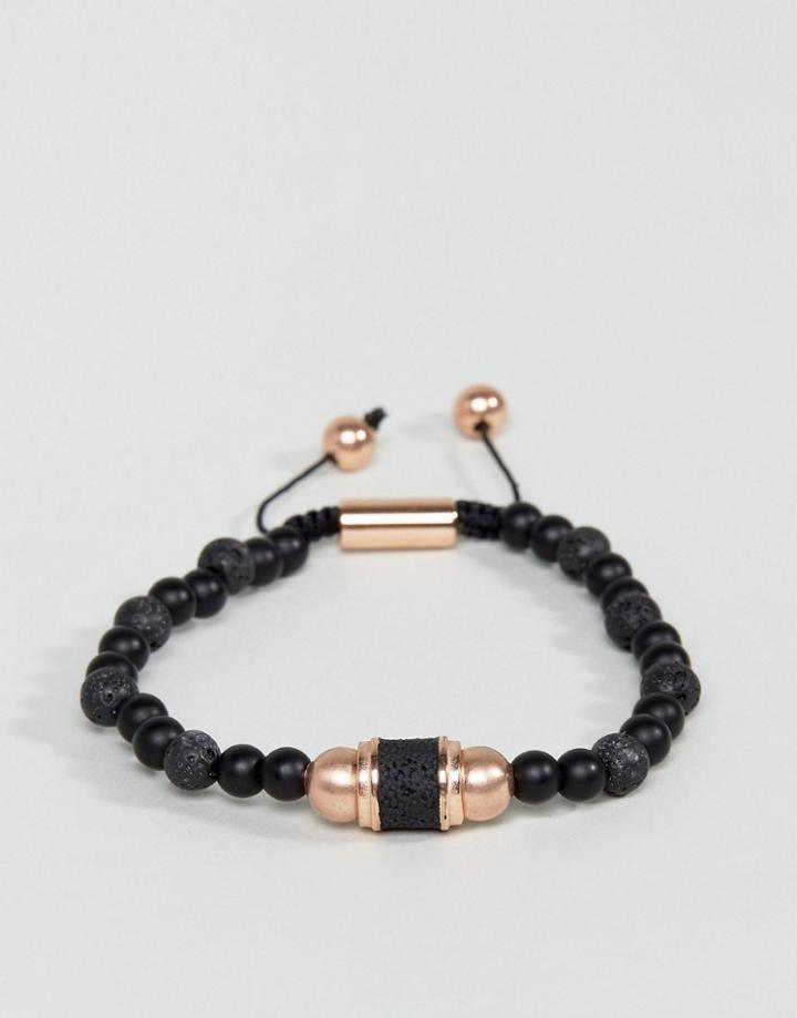 Steve Madden Lava Stone Bracelet - Black