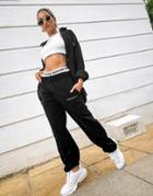 Asos Weekend Collective Set Fleece Sweatpants In Black