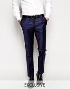 Noose & Monkey Suit Pants With Stretch In Skinny Fit - Navy