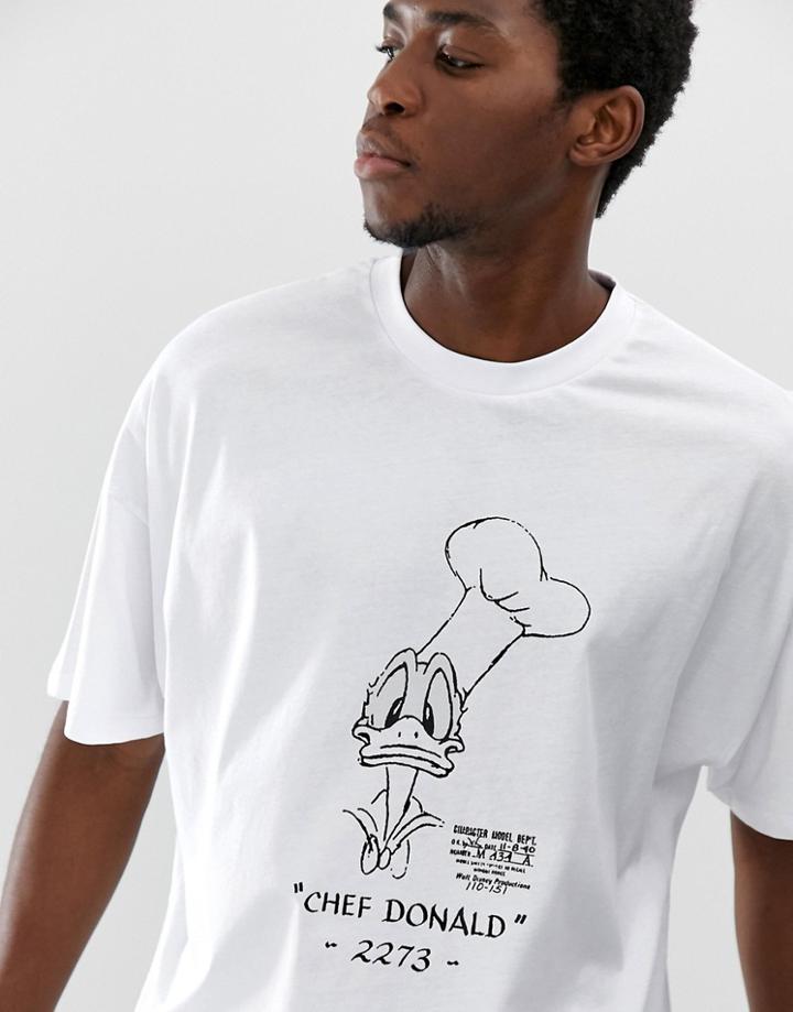 Asos Design Donald Duck Oversized T-shirt - White