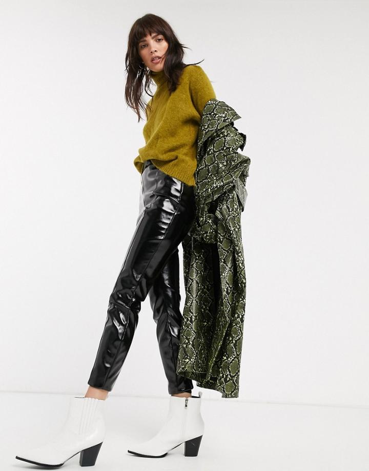 Asos Design Spray On Vinyl Pants-black