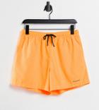 Collusion Unisex Swim Shorts In Neon Orange