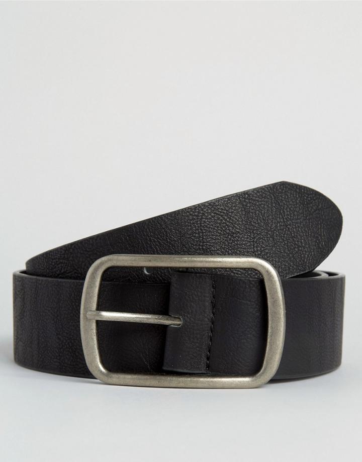 Asos Belt With Circular Buckle - Black