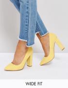 Asos Phantom Wide Fit Pointed Heels - Yellow