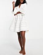 Accessorize Smock Beach Dress In Cream-white