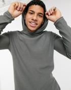 Jack & Jones Originals Knit Hoodie In Gray-grey