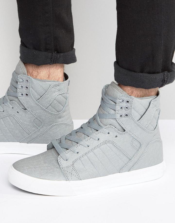 Supra Skytop Hi Top Sneakers - Gray