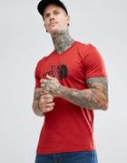 The North Face T-shirt With Easy Logo In Red - Red