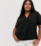 New Look Curve Short Sleeved Shirt In Black