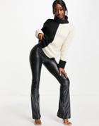 4th & Reckless Roll Neck Sweater In Black And Cream Contrast