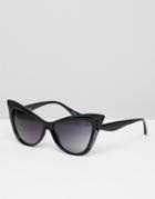 Jeepers Peepers Novelty Cat Eye Sunglasses - Black