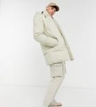 Asos Design Tall Puffer Jacket In Ecru-white