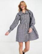 Levi's A Line Dress In Mono Plaid-black
