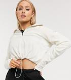 Columbia Cropped Glacial 1/4 Zip Fleece In White Exclusive To Asos