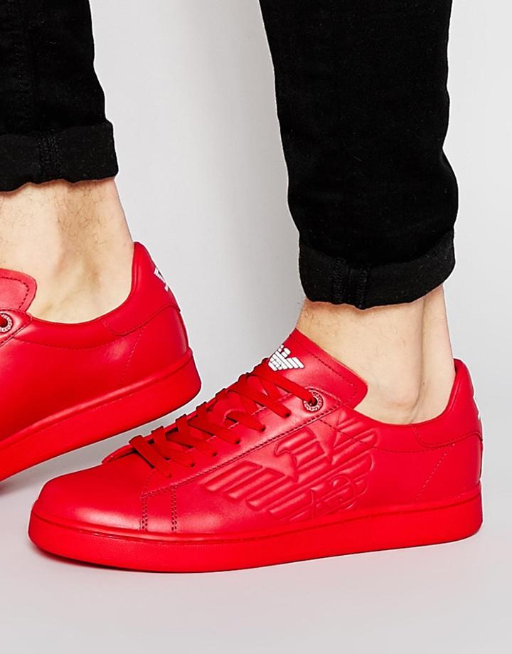 Ea7 Logo Sneakers - Red