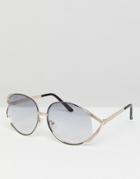Asos Vintage Oversized Fashion Sunglasses In Light Smoke Lens - Gray