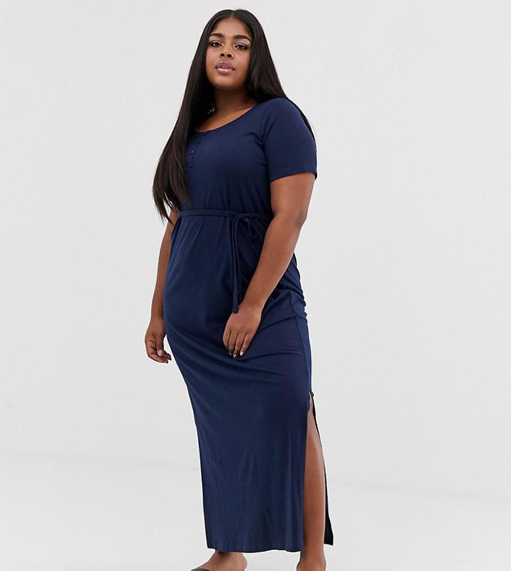 Junarose T-shirt Maxi Dress - Navy
