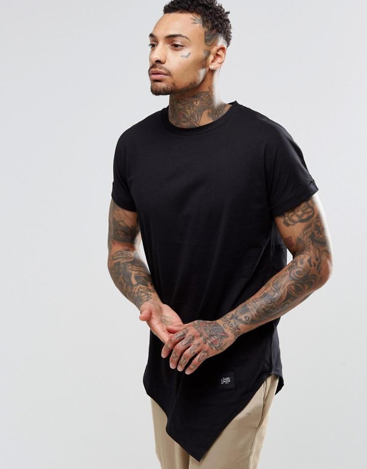 Sixth June T-shirt With Asymetric Hem - Black