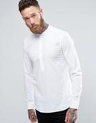 Only & Sons Skinny Half Placket Grandad Shirt - White